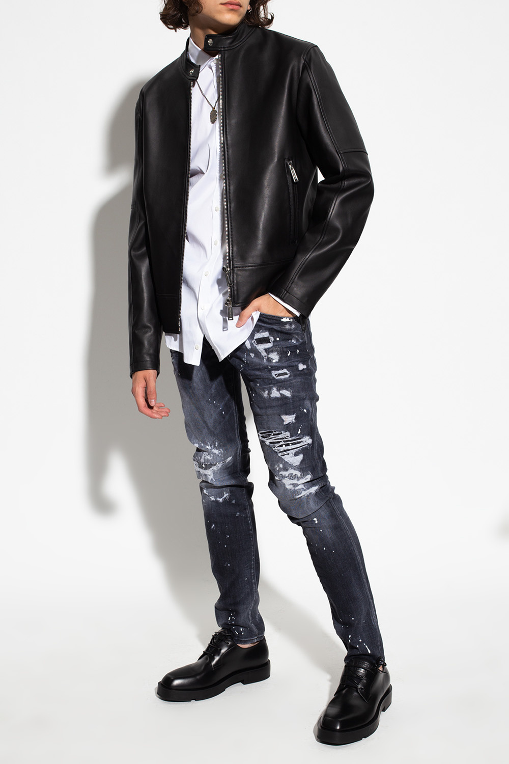 ジャケット・アウター \"D SQUARED2\" real leather jacket Black D SQUARED2